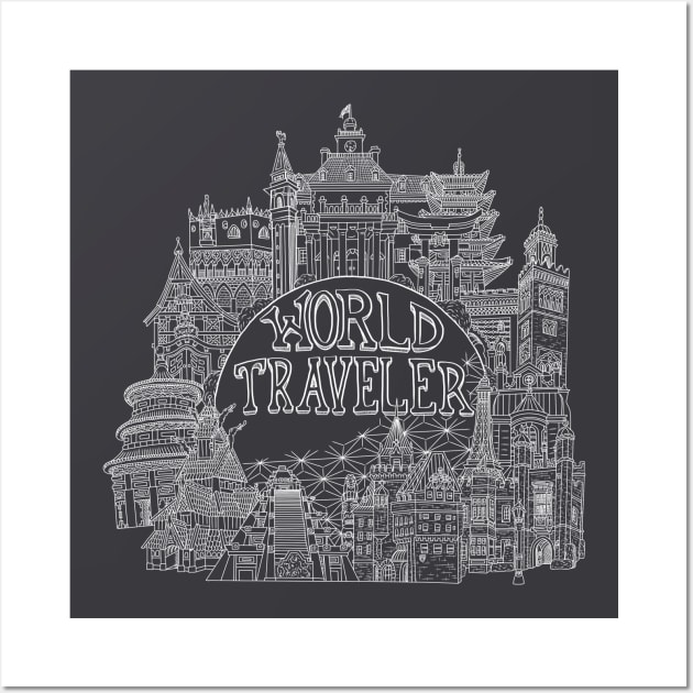 World Traveler T-Shirt Wall Art by michaelkdamron